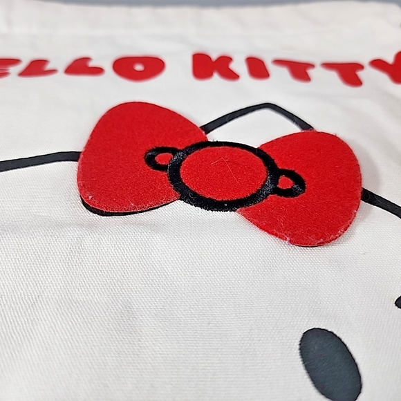 Hello Kitty Small Canvas Open Backpack 2003 With Felt Bow 12"x9" - Picture 4 of 6